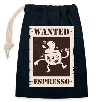 Gesucht Espresso - Verschließbarer Geschenkbeutel aus Baumwolle (14x20cm) - Navy - Vorne