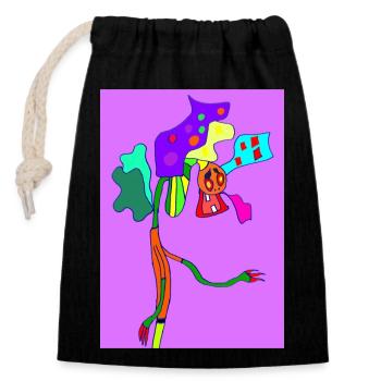 Collection Black City - Closable cotton gift bag (14x20cm) - black - Front
