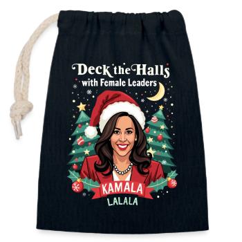 Kamala LALALA Female Leaders 2024 Elections - Closable cotton gift bag (14x20cm) - navy - Front
