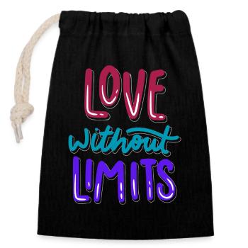 Love Without Limits Always - Closable cotton gift bag (14x20cm) - black - Front