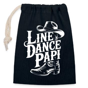 Western Country Style Line Dance Grand-père - Sac cadeau en coton avec cordon (14 x 20 cm) - bleu marine - Devant