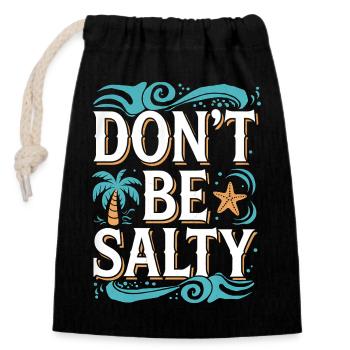 L’ambiance de la plage ne soit pas salée Design - Sac cadeau en coton avec cordon (14 x 20 cm) - noir - Devant