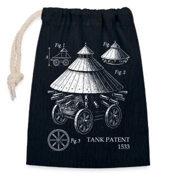 Steampunk Carriage Tank Patent Art - Verschließbarer Geschenkbeutel aus Baumwolle (14x20cm) - Navy - Vorne