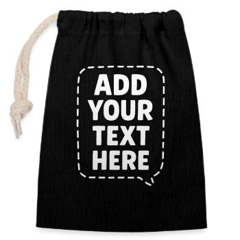 Customizable Shirt for Creators and Designers - Closable cotton gift bag (14x20cm) - black - Front