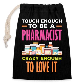 Apotheker Pharmazeutisch-technischer - Verschließbarer Geschenkbeutel aus Baumwolle (14x20cm) - Schwarz - Vorne