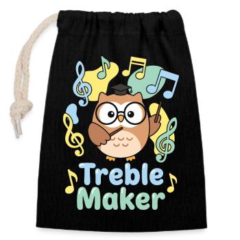 Treble Maker Musician Music Teacher Pun - Closable cotton gift bag (14x20cm) - black - Front