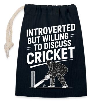 Drôle de cricket : Jeu de cricket vintage - Sac cadeau en coton avec cordon (14 x 20 cm) - bleu marine - Devant
