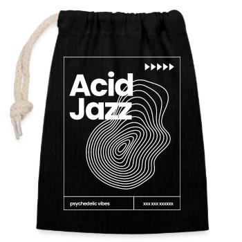 Design eines Acid-Jazz-Musikplakats - Verschließbarer Geschenkbeutel aus Baumwolle (14x20cm) - Schwarz - Vorne