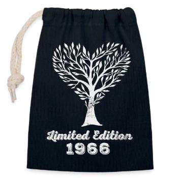 Vintage 1966 - Closable cotton gift bag (14x20cm) - navy - Front