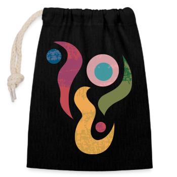 Yoga design_40 - Sac cadeau en coton avec cordon (14 x 20 cm) - noir - Devant