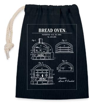 Bread Oven Blueprint Design - Closable cotton gift bag (14x20cm) - navy - Front