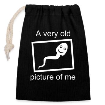 A very old picture of me.   - Closable cotton gift bag (14x20cm) - black - Front