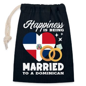 Drapeau de la République dominicaine Dom Rep Pride - Sac cadeau en coton avec cordon (14 x 20 cm) - bleu marine - Devant