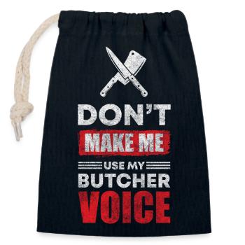 Schlachter Fleischerei Wurst - Verschließbarer Geschenkbeutel aus Baumwolle (14x20cm) - Navy - Vorne