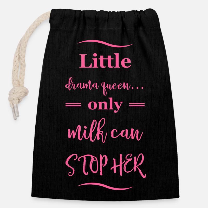Citations de bébé Drama Queen - Sac cadeau en coton avec cordon (14 x 20 cm) - noir