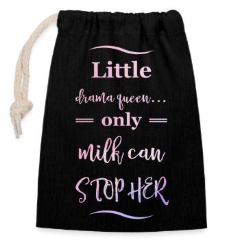 Baby Spruch - Verschließbarer Geschenkbeutel aus Baumwolle (14x20cm) - Schwarz - Vorne