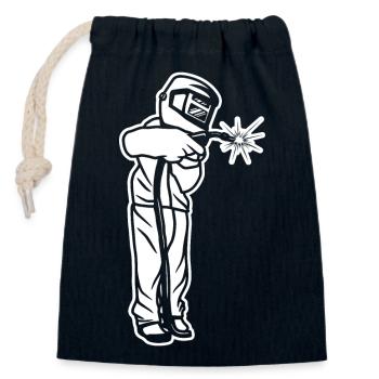 Enfant soudeur - Sac cadeau en coton avec cordon (14 x 20 cm) - bleu marine - Devant