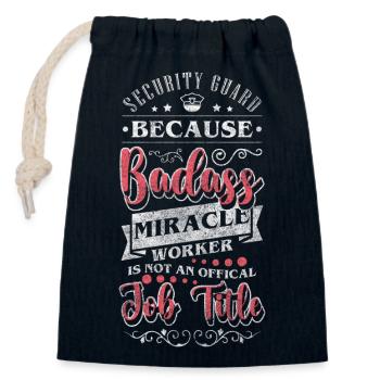 Security guard protection sarcasm professional - Closable cotton gift bag (14x20cm) - navy - Front