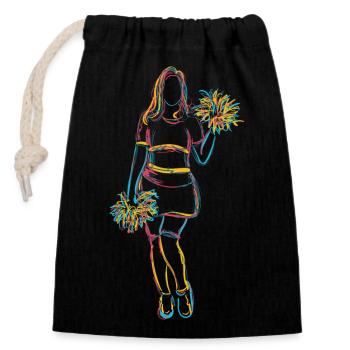 Croquis de pom-pom girl - Sac cadeau en coton avec cordon (14 x 20 cm) - noir - Devant