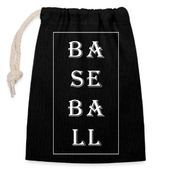 BASEBALL - Closable cotton gift bag (14x20cm) - black - Front