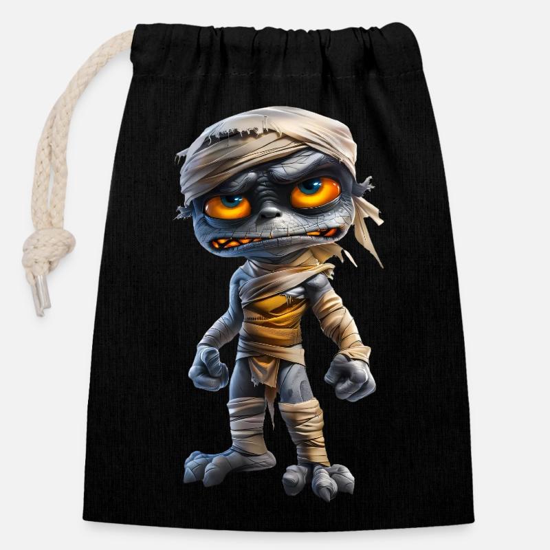 Angry Mummy #lovely toons - Closable cotton gift bag (14x20cm) - black