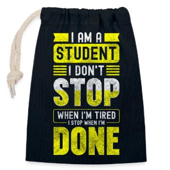 Student Uni Future Lecturer - Closable cotton gift bag (14x20cm) - navy - Front
