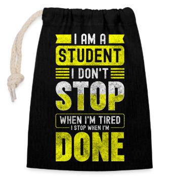 Student Uni Future Lecturer - Closable cotton gift bag (14x20cm) - black - Front