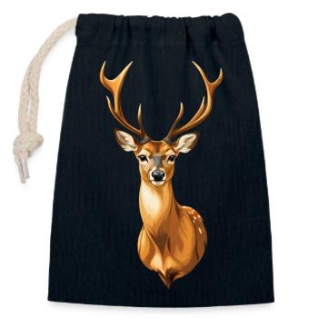Magnificent fawn - Closable cotton gift bag (14x20cm) - navy - Front
