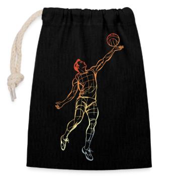 Dessin vintage d’un joueur de volley-ball - Sac cadeau en coton avec cordon (14 x 20 cm) - noir - Devant