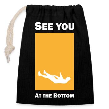 See you at the bottom - Closable cotton gift bag (14x20cm) - black - Front
