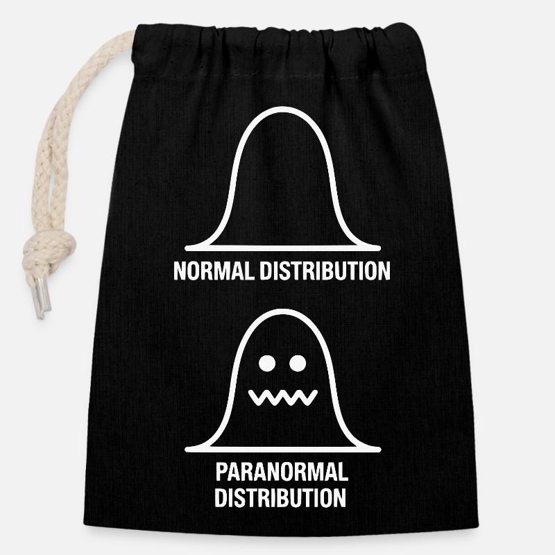 Statistiques mathématiques Distribution paranormale normale - Sac cadeau en coton avec cordon (14 x 20 cm) - noir