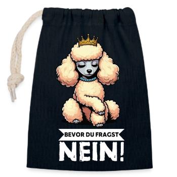 Bevor Du Fragst Pudel Pudelbesitzer Pudelhund  - Verschließbarer Geschenkbeutel aus Baumwolle (14x20cm) - Navy - Vorne