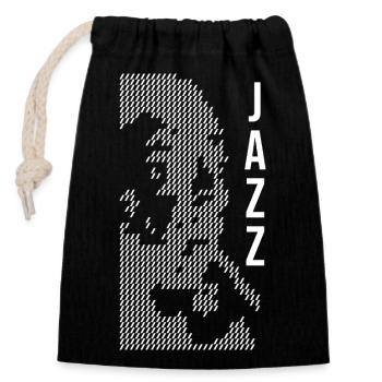 Portrait en demi-ton jazz - Sac cadeau en coton avec cordon (14 x 20 cm) - noir - Devant