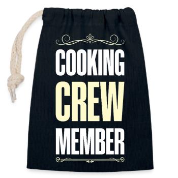 Équipe de cuisine - Sac cadeau en coton avec cordon (14 x 20 cm) - bleu marine - Devant