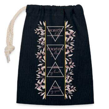 earth_my_body - Sac cadeau en coton avec cordon (14 x 20 cm) - bleu marine - Devant