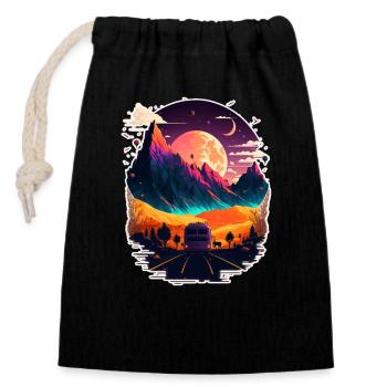 Cyber mountains - Closable cotton gift bag (14x20cm) - black - Front
