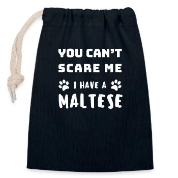 Tu ne peux pas me faire peur J’ai un bichon maltais – Drôle de chien - Sac cadeau en coton avec cordon (14 x 20 cm) - bleu marine - Devant