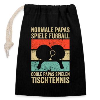 Papa Tennis de table Papa Tennis de table Papa Cadeau - Sac cadeau en coton avec cordon (14 x 20 cm) - noir - Devant