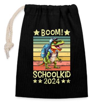 Enrollment first grader school 1st grade - Closable cotton gift bag (14x20cm) - black - Front
