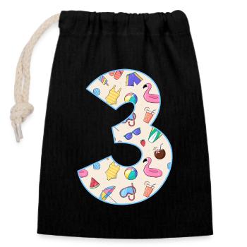 HOLIDAY NUMBER 3 YEARS SUMMER 3RD BIRTHDAY - Closable cotton gift bag (14x20cm) - black - Front