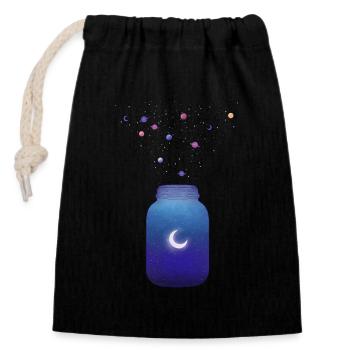 Space Jar - Closable cotton gift bag (14x20cm) - black - Front