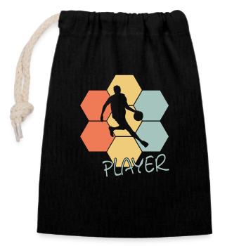 Basketball Player - Verschließbarer Geschenkbeutel aus Baumwolle (14x20cm) - Schwarz - Vorne