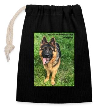 Max Berger Allemand, ami fidèle Black & Tan - Sac cadeau en coton avec cordon (14 x 20 cm) - noir - Devant