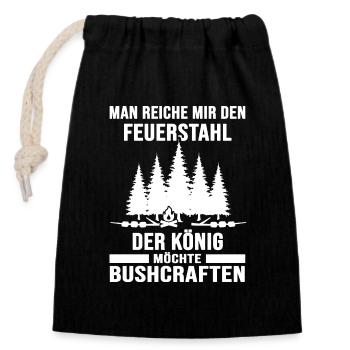 outdoor survival bushcraft-könig feuerstahl - Verschließbarer Geschenkbeutel aus Baumwolle (14x20cm) - Schwarz - Vorne