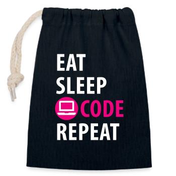 Programmer, Developer, Coder - Closable cotton gift bag (14x20cm) - navy - Front