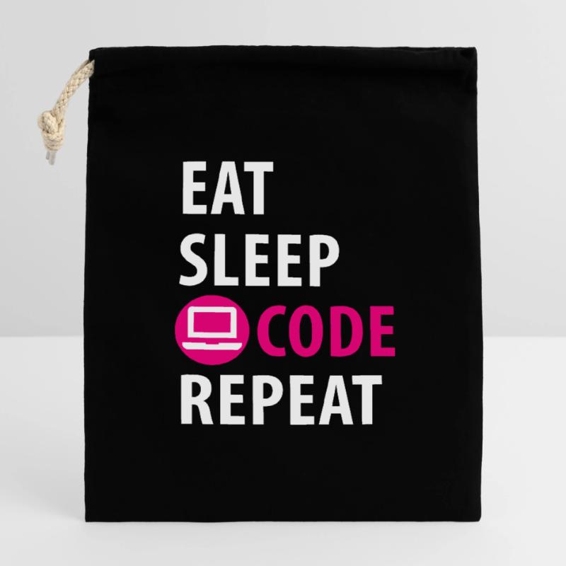 Programmeur, développeur, codeur Sac cadeau en coton avec cordon (14 x 20 cm)