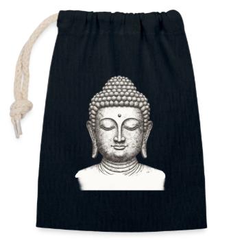BOUDDHA MÉDITATION ZEN - Sac cadeau en coton avec cordon (14 x 20 cm) - bleu marine - Devant