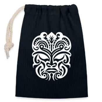 Élégance de tatouage maori - Toile corporelle culturelle - Sac cadeau en coton avec cordon (14 x 20 cm) - bleu marine - Devant