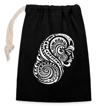 Komplexes Maori Tattoo Design Kiwi Erbe Tinte - Verschließbarer Geschenkbeutel aus Baumwolle (14x20cm) - Schwarz - Vorne