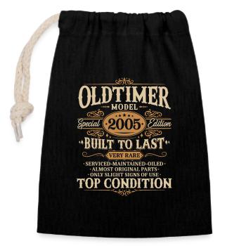 Oldtimer 2005 Jahrgang geboren Geburtstag Geschenk - Verschließbarer Geschenkbeutel aus Baumwolle (14x20cm) - Schwarz - Vorne